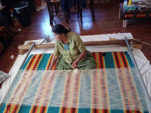 Navajo Rug : Elsie Bia : on the loom
