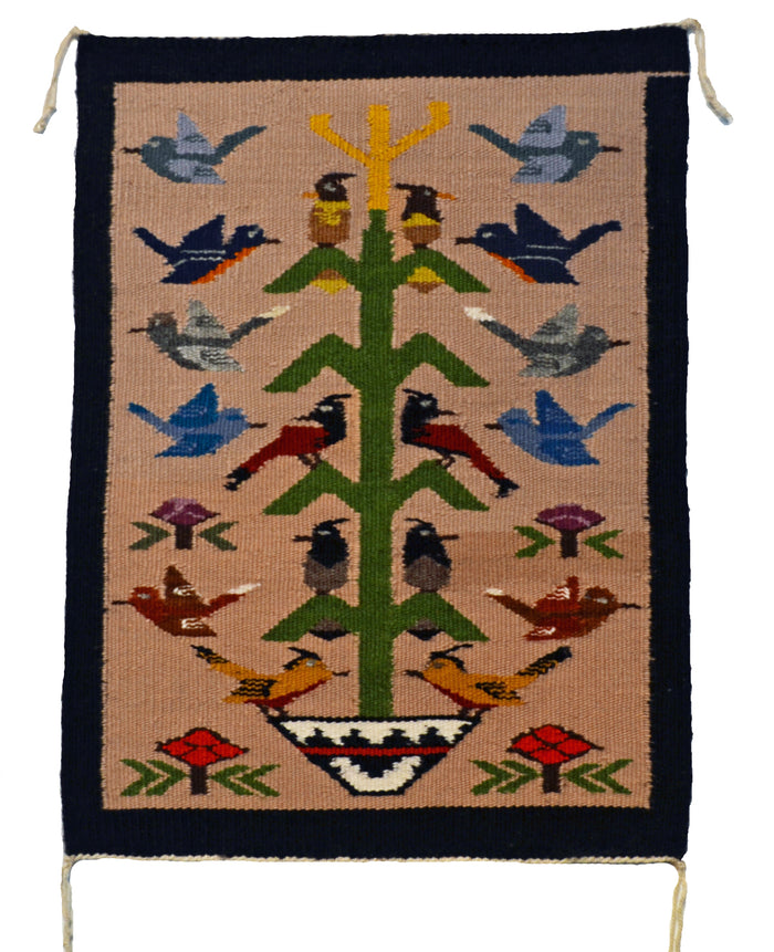 SOLD : Tree of Life Navajo Weaving : Helen Kaye : 3340 : 15" x 20.5" (1'3" x 1'8.5")