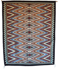 Eye Dazzler Navajo Weaving : 3435 : 49" x 60" (4'1" x 5'), view 1