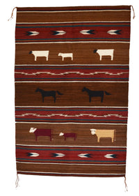 Pictorial Navajo Weaving : GH : Churro 1751 : 29" x 44" (2'4" x 3'8"), view 1
