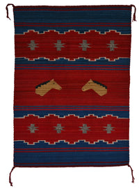 SOLD - Pictorial Navajo Weaving : GH : Churro 1753 : 22.5" x 31.5" (1'10.5" x 2'7.5"), view 1