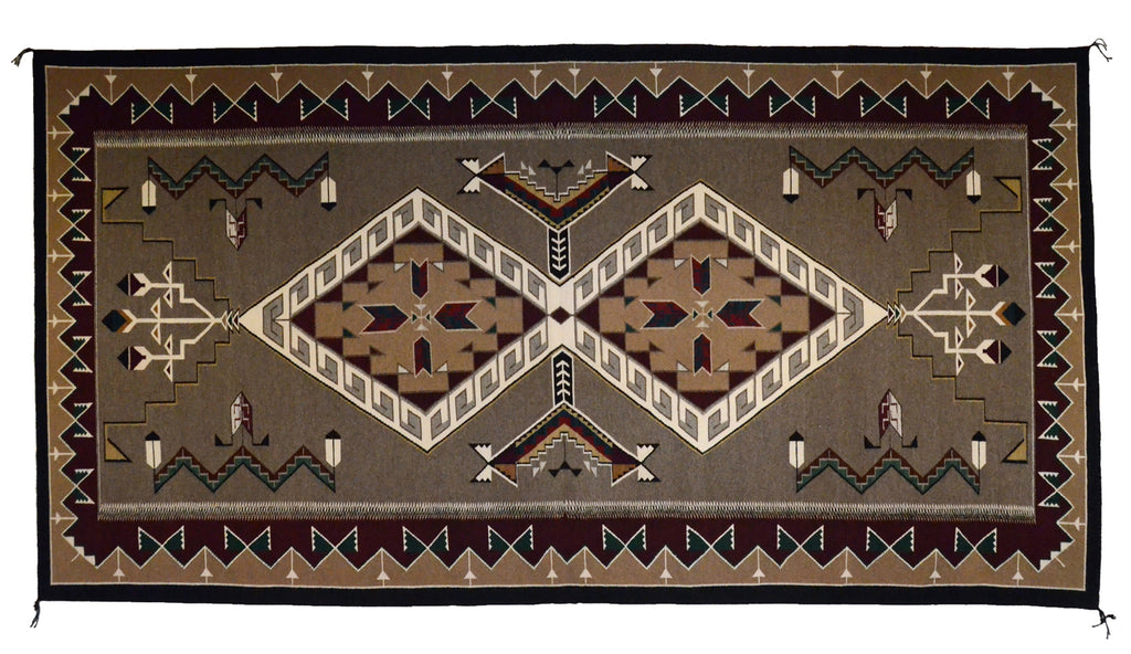 Teec Nos Pos Navajo Rug: Helene Nez : Churro 499 : 53" x 108" (4'5" x 9')