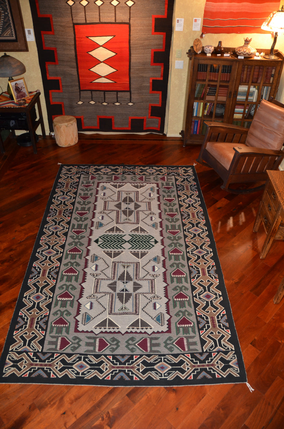 Teec Nos Pos Navajo Weaving : Grace Nez : Churro 58 : 72" x 120" (6'x 10)