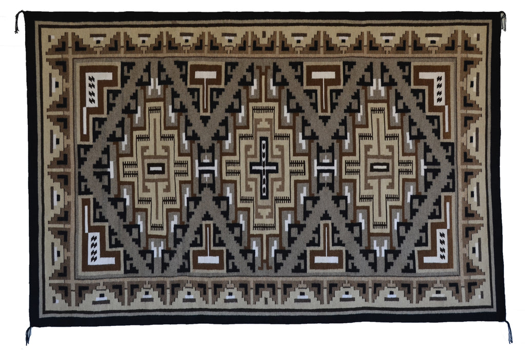 Two Grey Hill : Navajo Rug : Irene Bia : Churro 1732 : 48" x