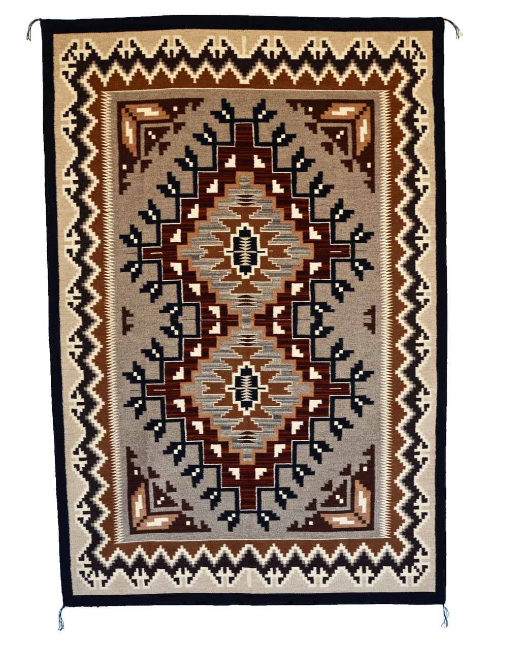 Two Grey Hills Navajo Rug : Elsie Bia : Churro 1733 : 36" x 48"
