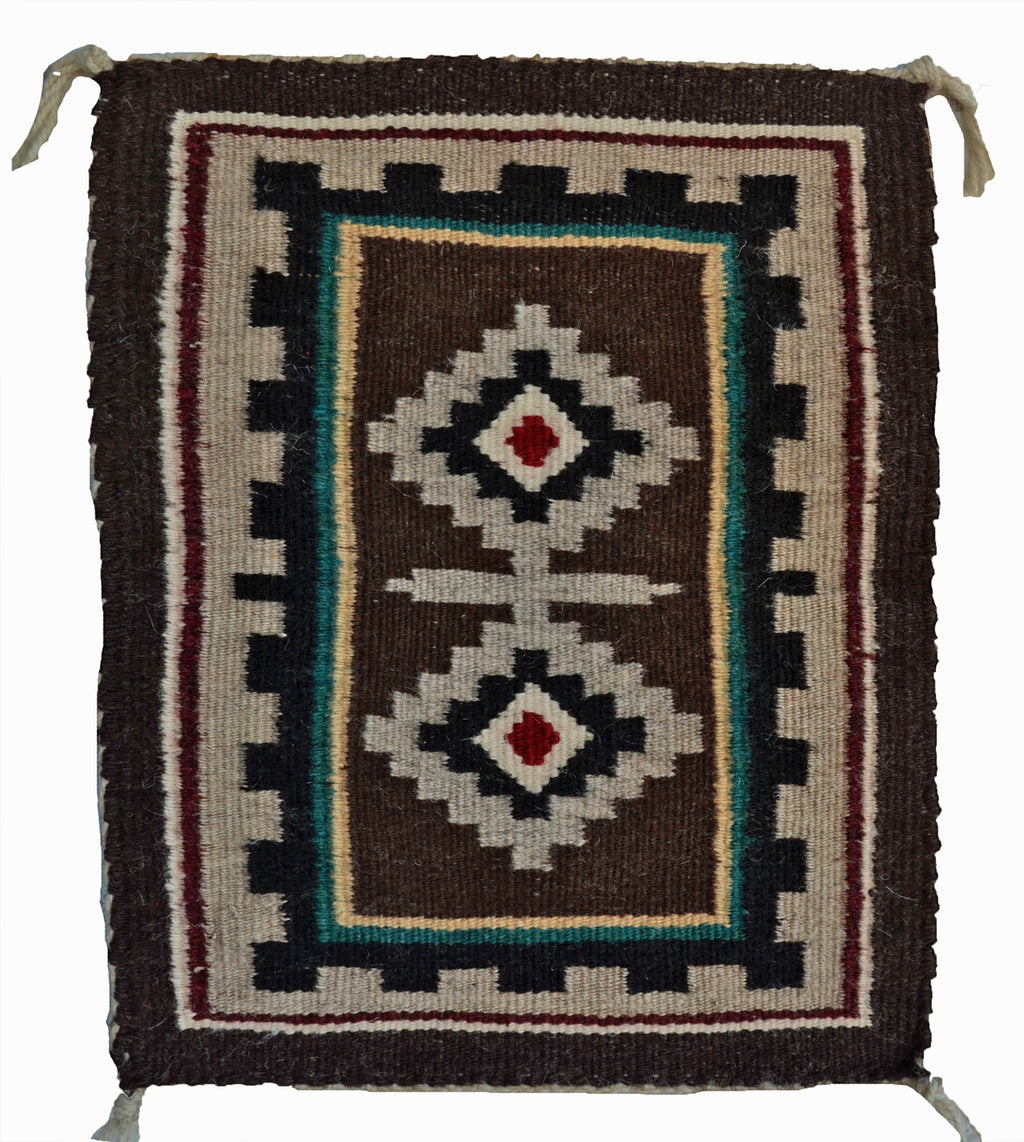 Crystal Design Navajo Rug : Malinda Nez : Churro 1736 : 11.5" x 14"