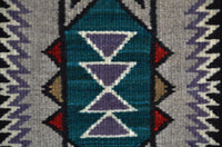 Innovative Design Navajo Rug : Ava Tommie : Churro 1737 : 9" x 14" (1' x 1') : Award Winner!, view 4