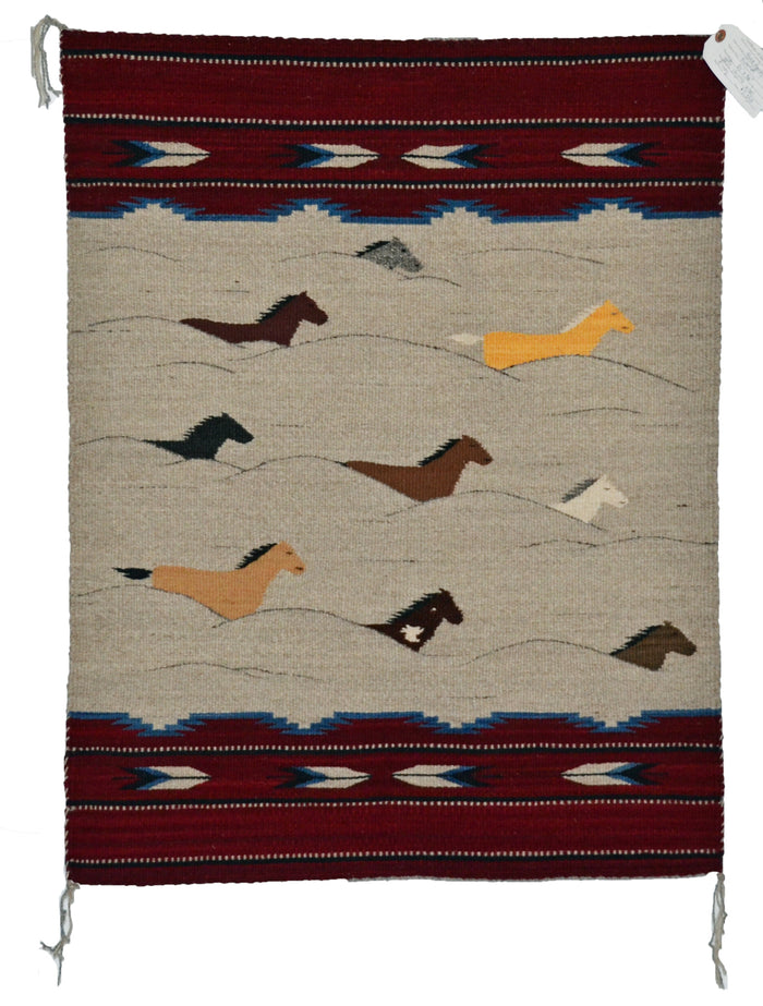 SOLD - Pictorial Navajo Weaving : GH : Churro 1742 : 27" x 36" (2'3" x 3')