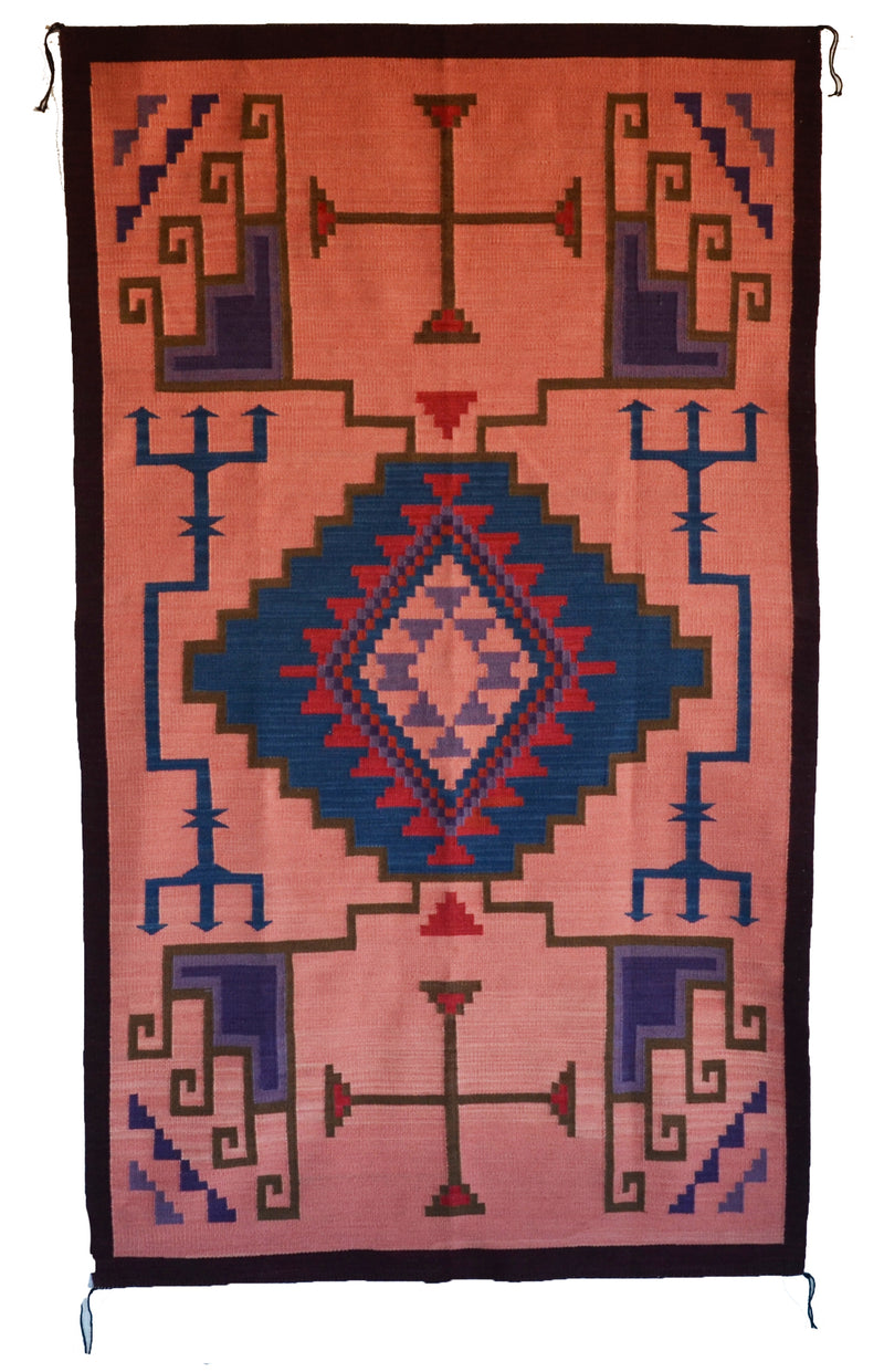 Storm Navajo Rug : Geraldine Phillips : Churro 1767 : 42" x 73" (3'6" x 6'1") - AWARD WINNER!