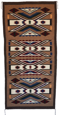 Crystal Pictorial : Navajo Rug : Geraldine Phillips : Churro 1774 : 35" x 72" (2'11" x 6'), view 1