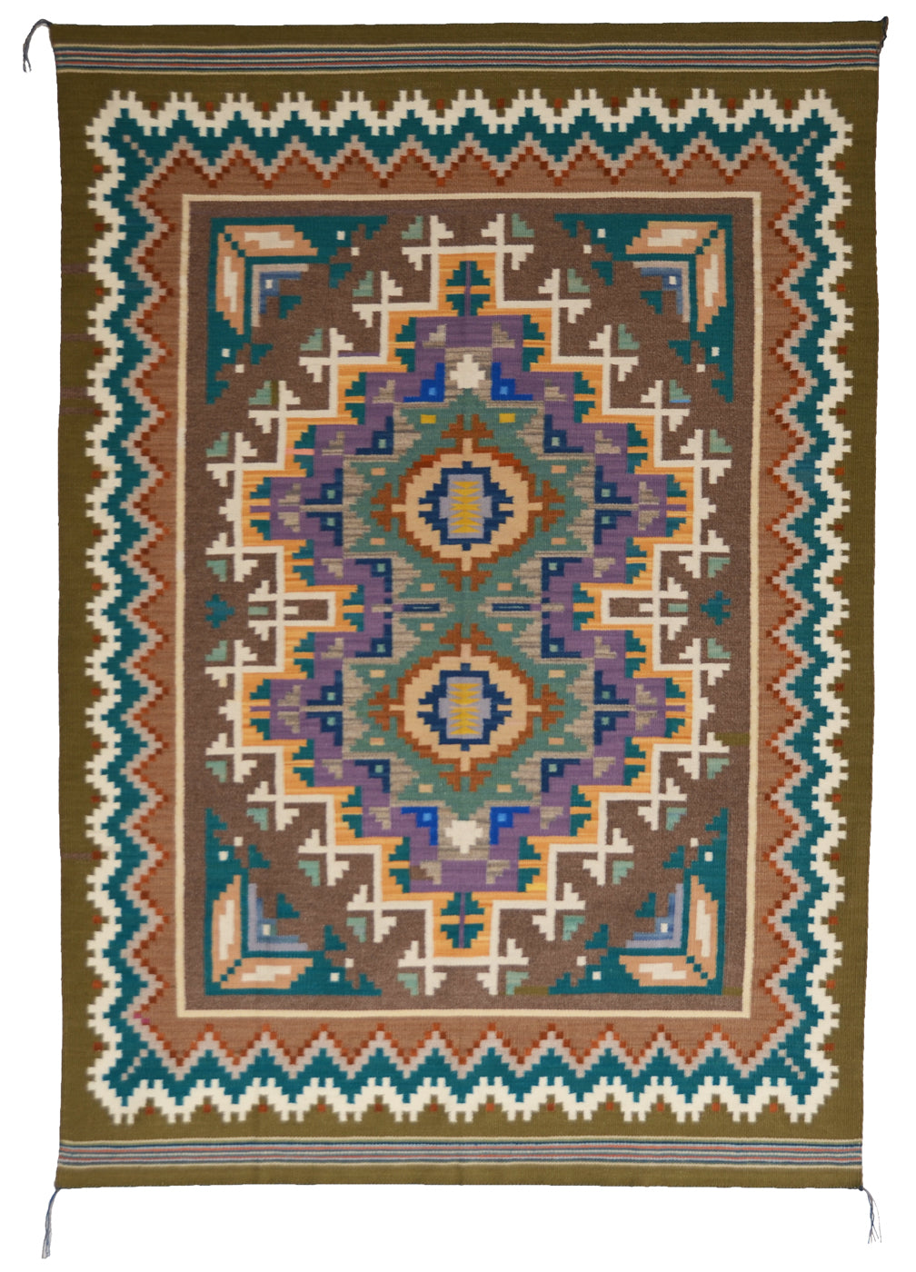 Burntwater Navajo Rug : Elsie Bia : Churro 1779 : 50" x 72" (4'2" x 6')