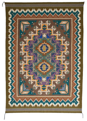 Burntwater Navajo Rug : Elsie Bia : Churro 1779 : 50" x 72" (4'2" x 6')