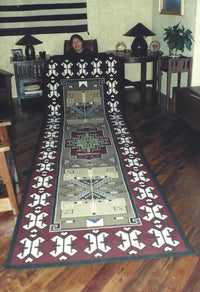 Teec Nos Pos Navajo Weaving : Marian Nez : Churro 508 : 48" x 168" (4' x 14'), view 2