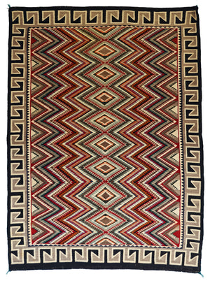 Red Mesa / Teec Nos Pos Navajo Weaving : Historic : GHT 214 : 54" x 74" (4'6" x 6'2")