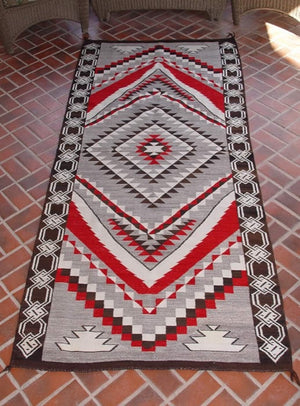 Crystal / Chinle Navajo Weaving : Historic : GHT 1081 : 3'9" x 8'8" - Getzwiller's Nizhoni Ranch Gallery
