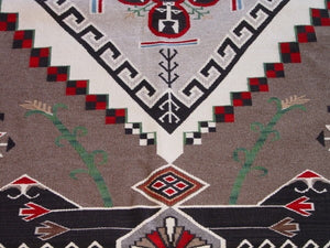 Bistie - Sandpainting Navajo Weaving : Marian Nez : Churro 1345: 6' x 9' - Getzwiller's Nizhoni Ranch Gallery