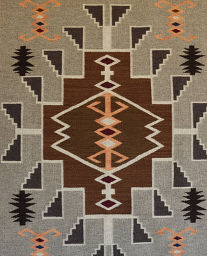 Crystal : Navajo Rug : Frances Begay : Churro 1701 : 51" x 44" (4'3" x 3'8")
