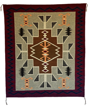 Crystal : Navajo Rug : Frances Begay : Churro 1701 : 51" x 44" (4'3" x 3'8")