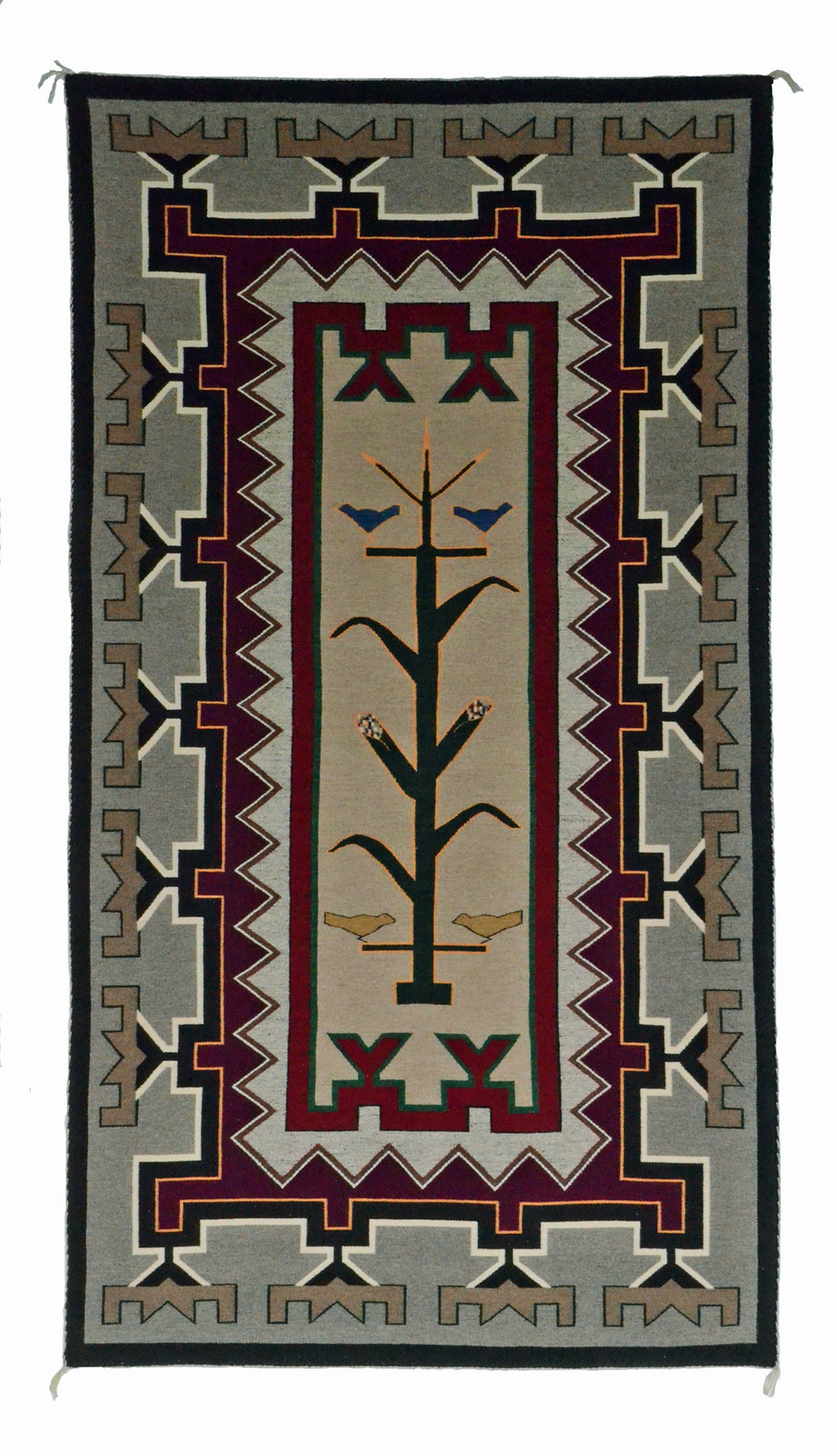 Tree of Life Pictorial Navajo Rug : Berlinda Nez Barber : Churro 174 : 48"  x 72"