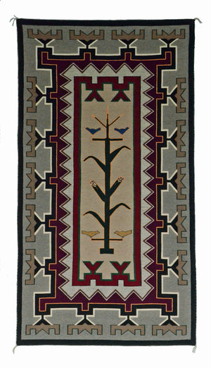 Tree of Life Pictorial Navajo Rug : Berlinda Nez Barber : Churro 174 : 48"  x 72"