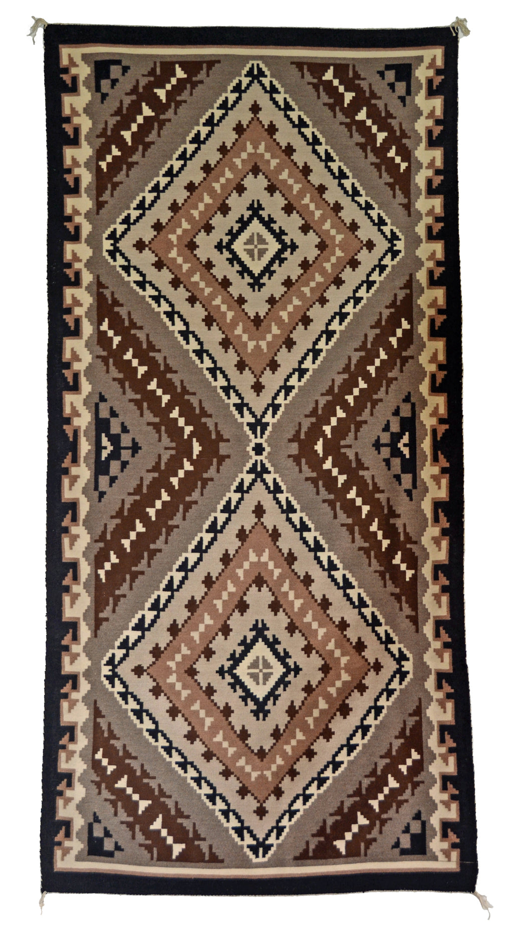 Two Grey Hills Navajo Weaving : Emma Benally : B-7 : 3'5″ x 6'1″ - Getzwiller's Nizhoni Ranch Gallery