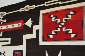 Storm Pattern Navajo Weaving  : Historic : GHT 2297-KS : 77" x 112" - Getzwiller's Nizhoni Ranch Gallery