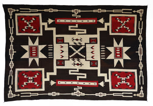 Storm Pattern Navajo Weaving  : Historic : GHT 2297-KS : 77" x 112" - Getzwiller's Nizhoni Ranch Gallery