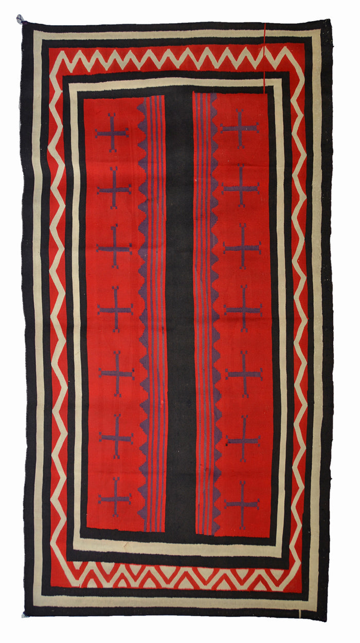 Late Classic Navajo Weaving : Historic Hubbell Portiere :  PC 288 : 51" x 103"(4'3" x 8'7")