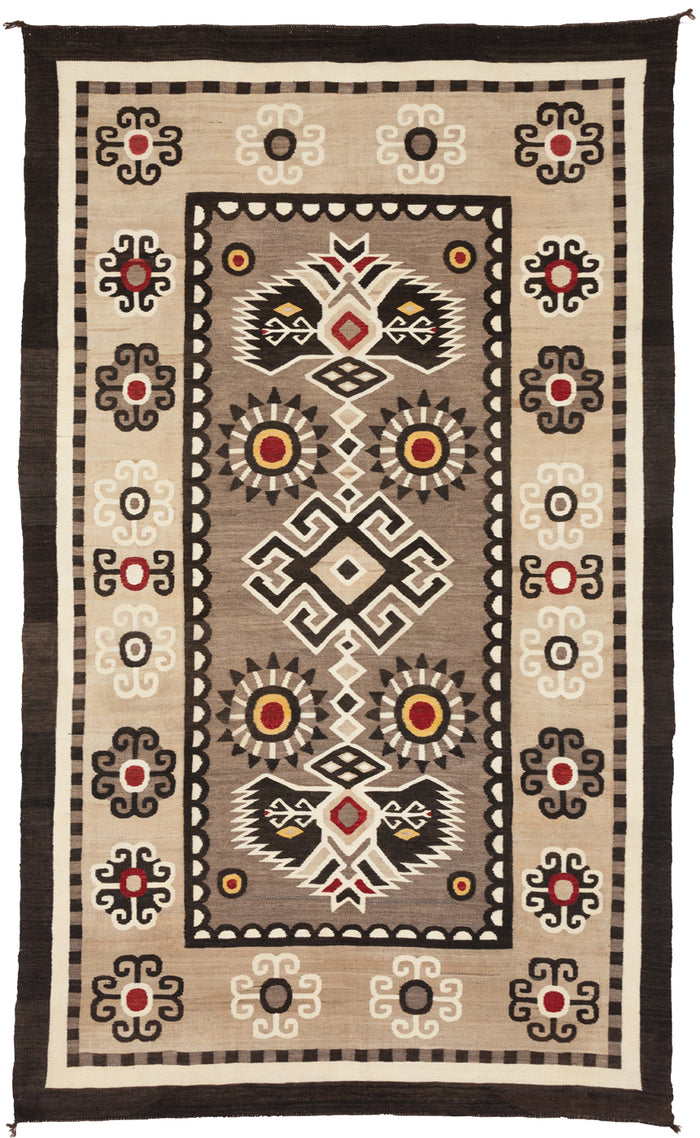 Bistie Navajo Weaving : Historic : PC 102 : 55" x 92" (4'7" x 7'8")