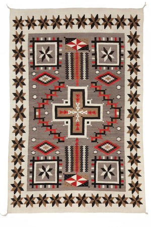JB Moore Navajo Rug : Historic : PC 104 : 51″ x 78″ : (4'3" x 6'6")