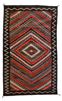 Rio Grande / Red Mesa Style Navajo Weaving : Historic : PC 252 : 47.5" x 84" (3'11.5" x 7"), view 1