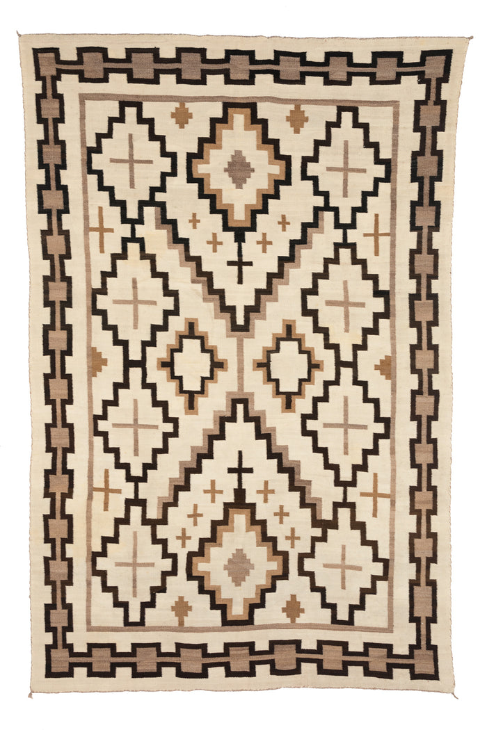 JB Moore/Crystal Navajo Weaving : Historic : PC 110 : 64″ x 96″ : (5'4" x 8'2")