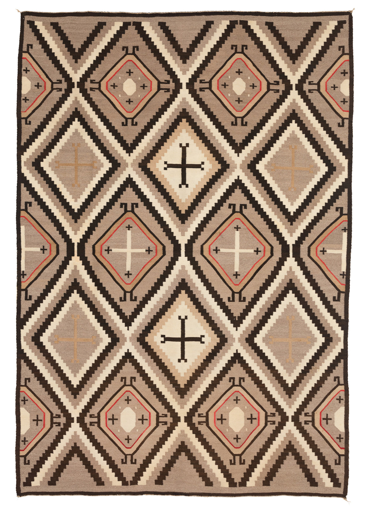 JB Moore Crystal Navajo Weaving : Historic : PC 111 : 62" x 90" (5'2" x 7'6")
