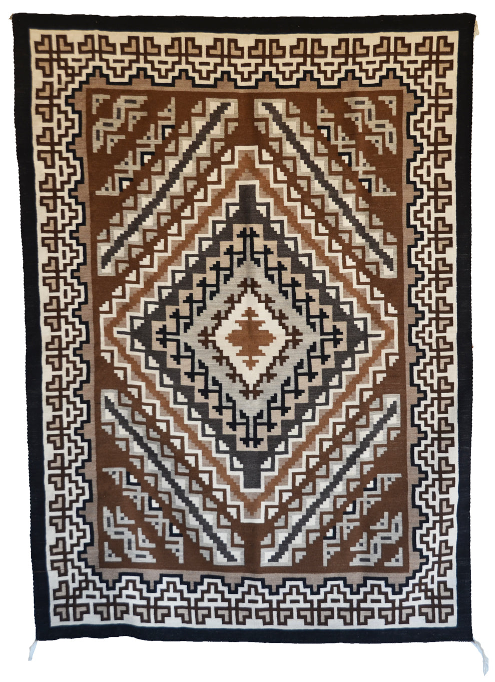 Two Grey Hills Navajo Rug : Emma Benally : JV 119 : 43" x 59" (3'7" x 4'11")