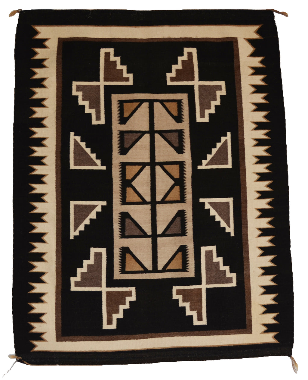 Two Grey Hills Navajo Rug : Historic : JV 118 : 33" x 48" (2'5" x 4')
