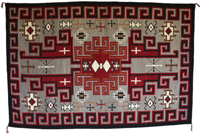 Klagetoh Navajo Weaving : Anita Bekay : Churro 1237 : 72" x 108 (6' x 9')