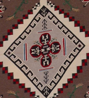 Bistie - Sandpainting Navajo Weaving : Marian Nez : Churro 1345: 6' x 9' - Getzwiller's Nizhoni Ranch Gallery