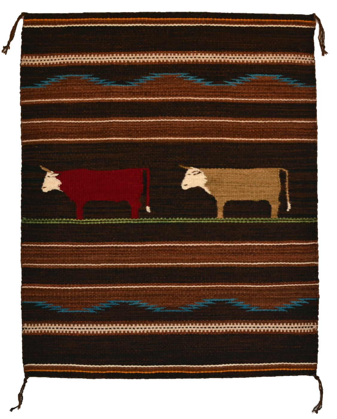 Pictorial Navajo Weaving : GH : Churro 1693 : 25.5" x 32" (2'1.5" x 2'8")