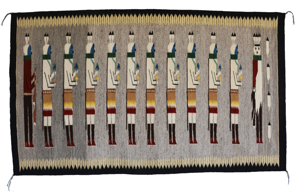 Yei be Chei Navajo Rug : Elsie Bia : Churro 1699 : 35" x 60" (2'11" x 5')