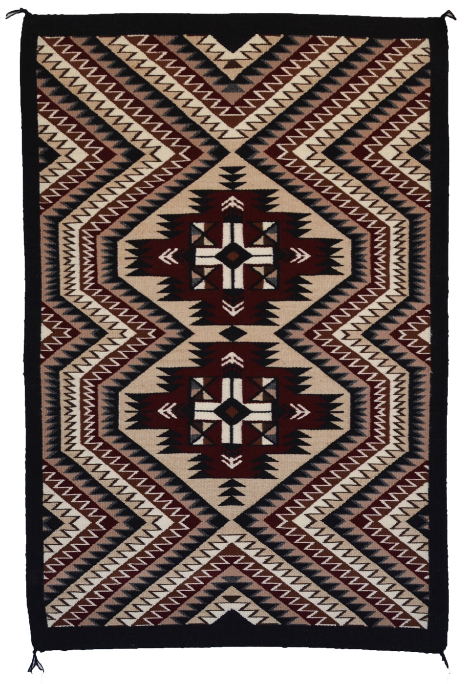 Teec Nos Pos / Red Mesa Navajo Rug : Berlinda Nez Barber : Churro 1716 : 30.5" x 45.5" (2'6.5" x 3'9.5")