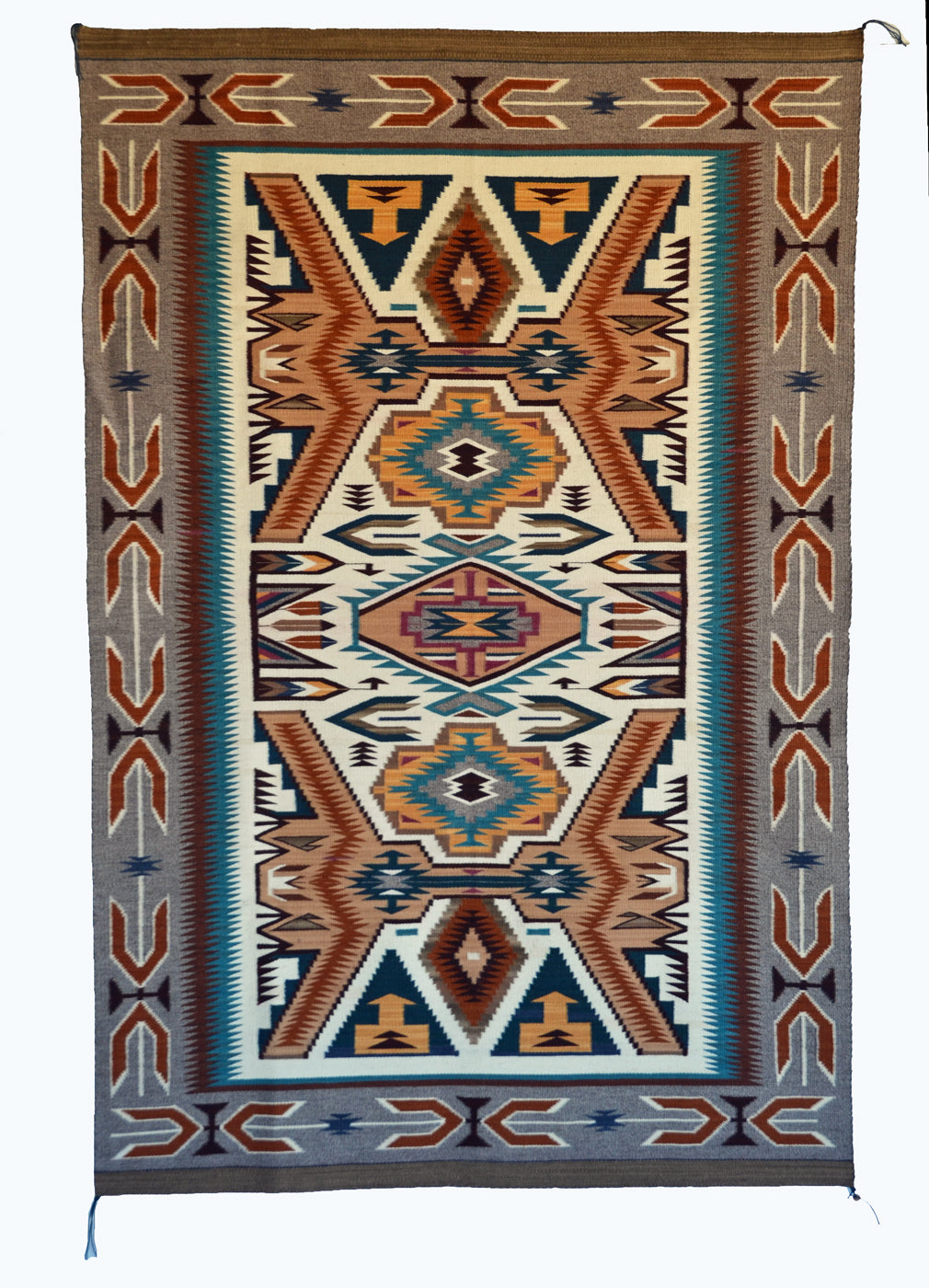 Teec Nos Pos Navajo Rug : Elsie Bia : Churro 1719 : 48" x 72" (4' x 6')