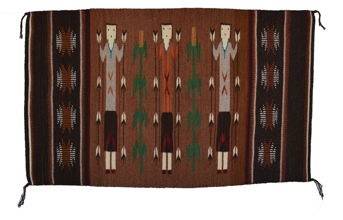 Yei Navajo Weaving : GH : Churro 1720 : 27" x 44" (2'3" x 3'8")