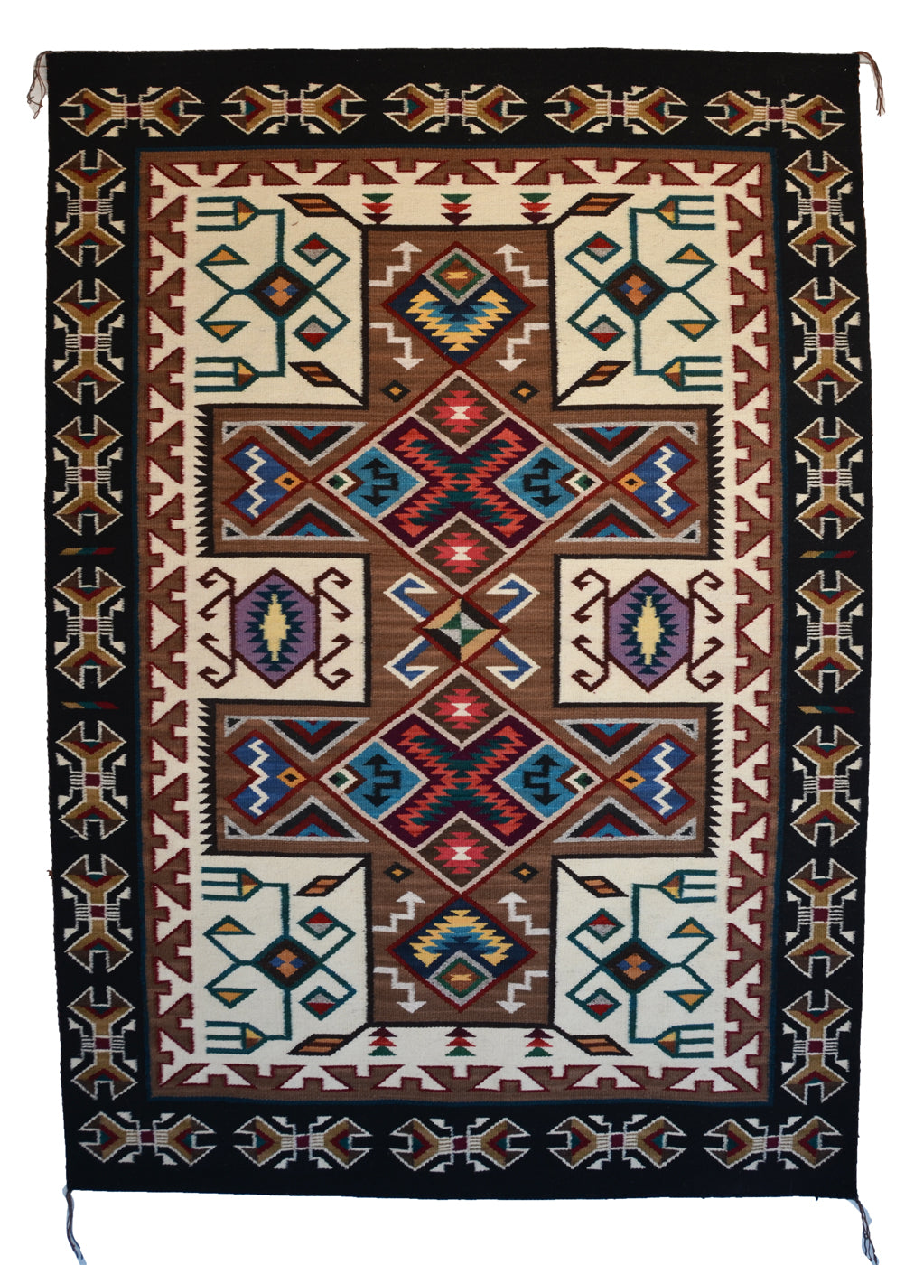 Teec Nos Pos Navajo Rug : Cara Gorman Yazzie : Churro 1722 : 49" x 71" (4'1" x 5'11")