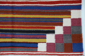 Navajo Saddle Blanket - Single : Charlott Yazzie : Nizhoni Ranch Gallery : SG 18 : 31" x 30" - Getzwiller's Nizhoni Ranch Gallery