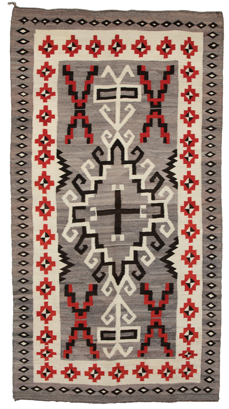JB Moore Crystal Plate XXIII Navajo Weaving : Historic : GHT 1052 : 4'10″ x 9′