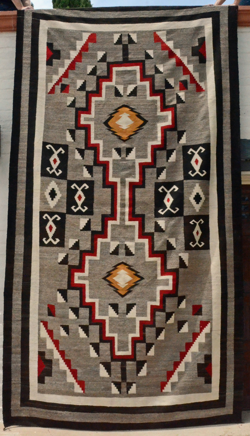 Crystal Navajo Weaving : Historic : JV 111 : 79" x 144" : ( 6' 7" x 12')