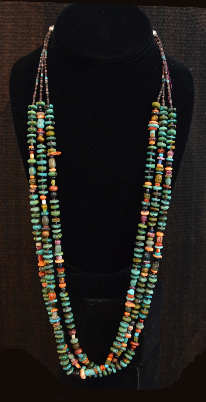 Native American Jewelry : Multi : Stone : Heishi Shell Necklace : NAJ-N27