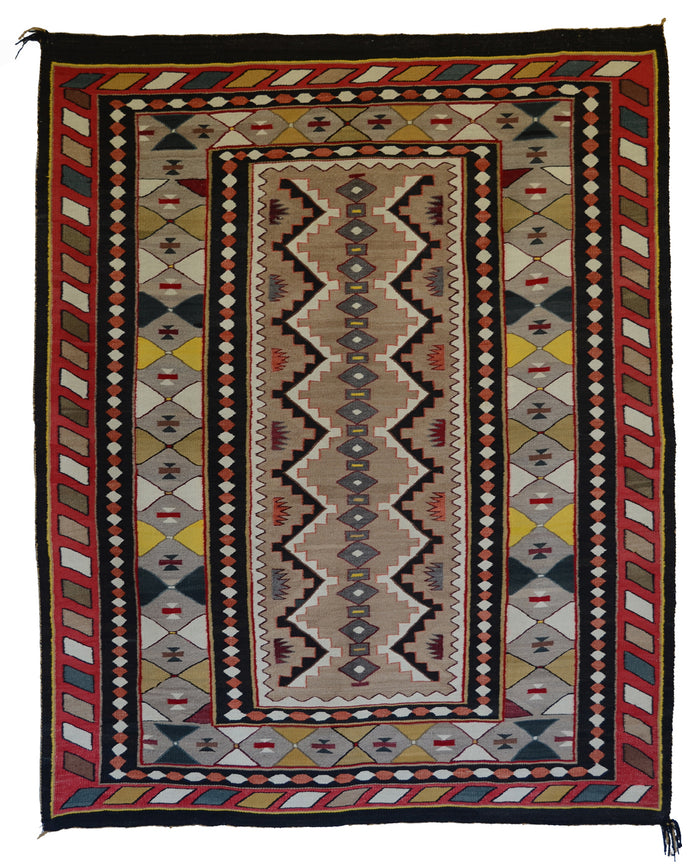Teec Nos Pos Antique Navajo Rug :  PC 173  : 53" x 67" : (4'5" x 5'7")