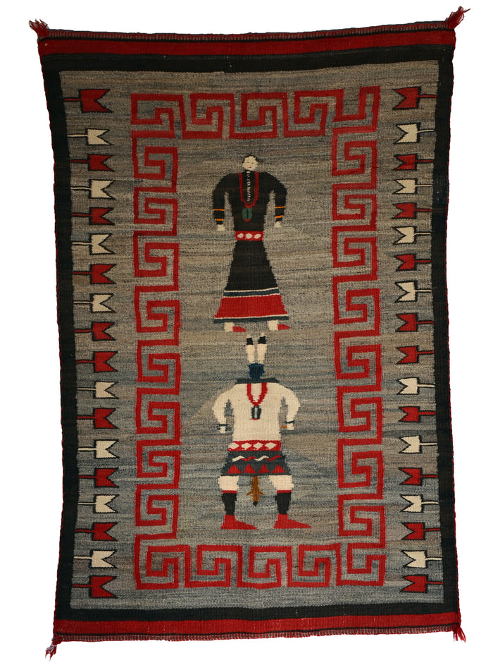 Navajo Double Saddle Blanket : Pictorial : Historic : PC 28 : 34" x 51"