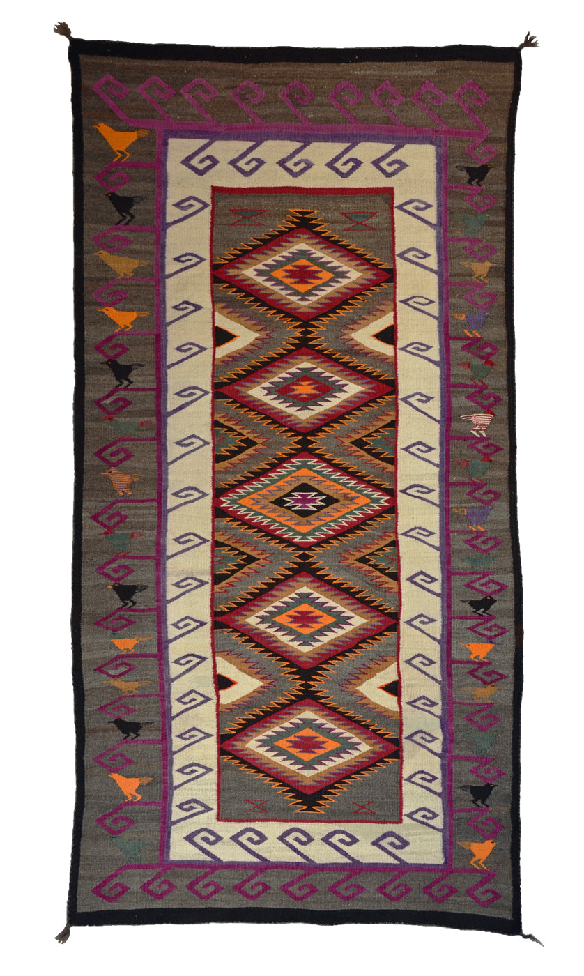 Teec Nos Pos Pictorial Navajo Rug : Historic : PC 9 : 38" x 77" - Getzwiller's Nizhoni Ranch Gallery